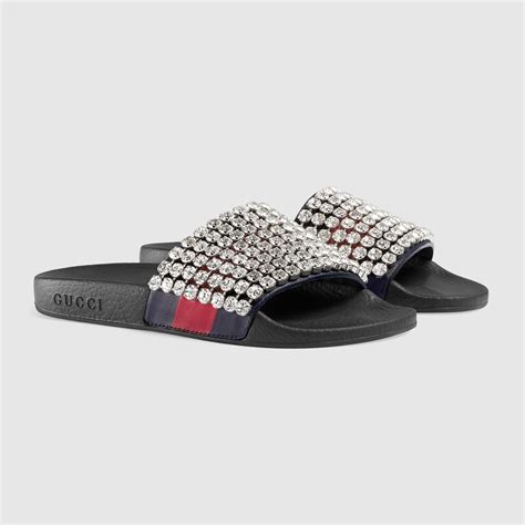 gucci crystal.slides.womens size.10|net a porter Gucci slide.